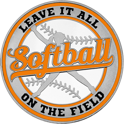 Orange "Softball" with Orange Outer Circular Borders